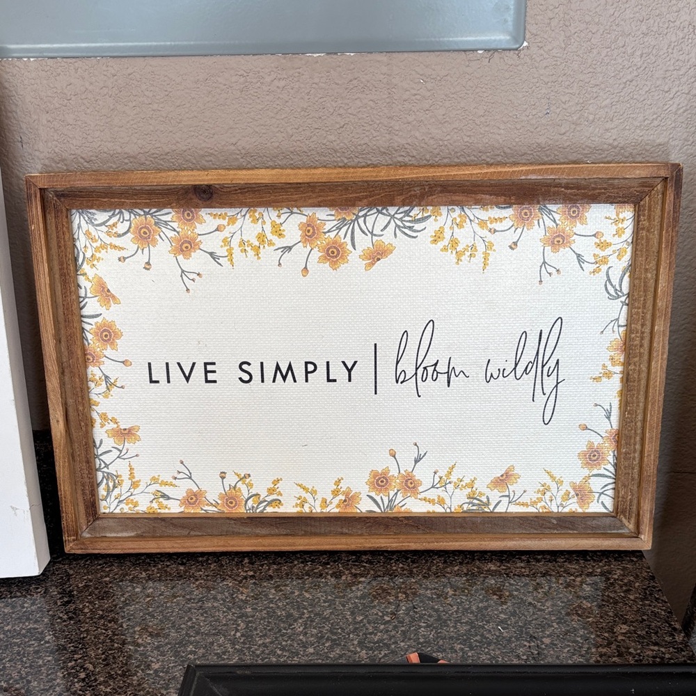 Floral Wall Art with Inspirational Quote